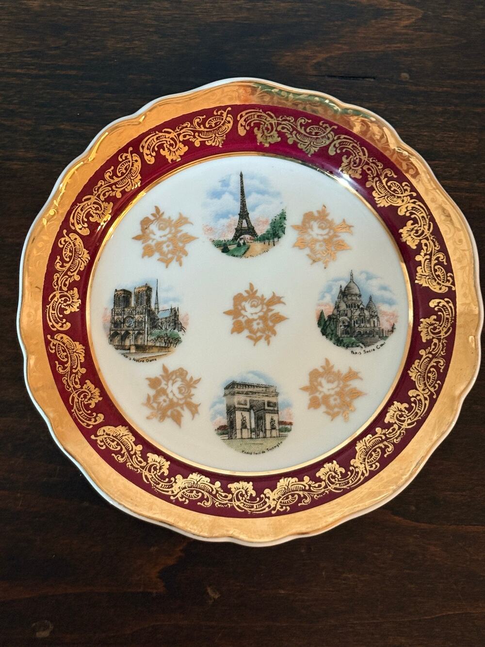 Vtg Limoges France Paris Souvenir Plate Eiffel Tower Provincial Grandmillenial